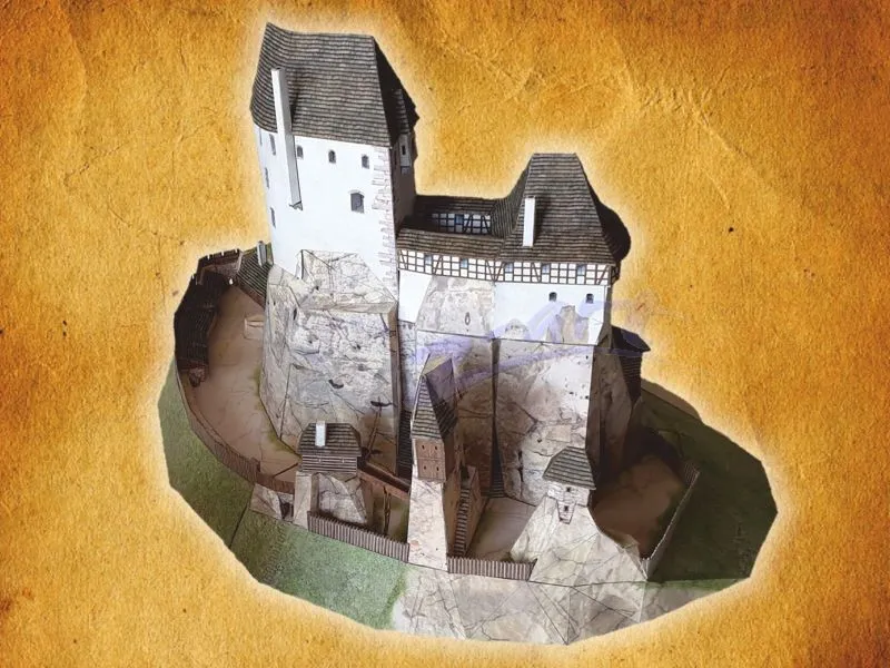 Papierový model - Hrad Valečov